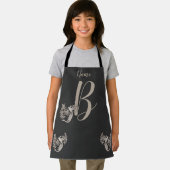 Dove Elegant Monogram Initiaal B Naam Apron Schort (Insitu)