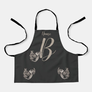Dove Elegant Monogram Initiaal B Naam Apron Schort