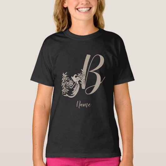 Dove Elegant Monogram Initiaal B Persoonlijk T-shirt (Voorkant)
