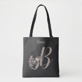 Dove Elegant Monogram Initiaal B Persoonlijk Tote Bag (Voorkant)