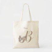 Dove Elegant Monogram Initiaal B Persoonlijk Tote Bag (Voorkant)