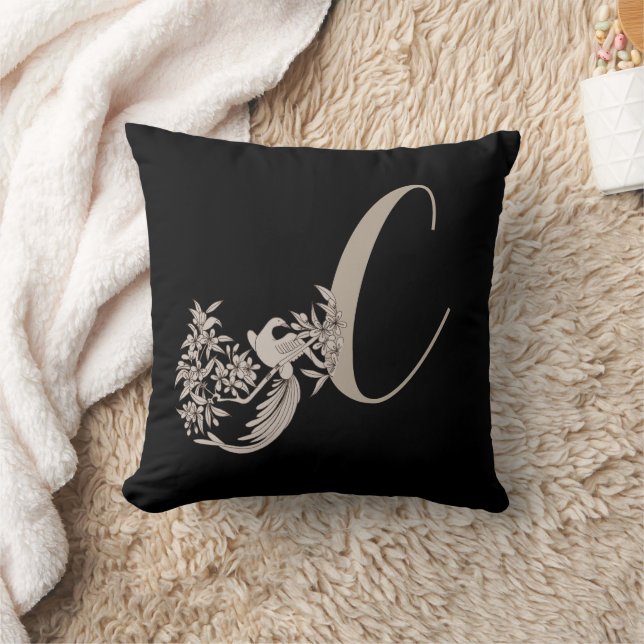 Dove Elegant Monogram Initiaal C  Kussen (Deken)
