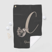 Dove Elegant Monogram Initiaal C Persoonlijk Golfhanddoek (Insitu)