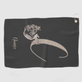 Dove Elegant Monogram Initiaal C Persoonlijk Golfhanddoek (Horizontaal)