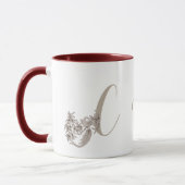 Dove Elegant Monogram Initiaal C Persoonlijk Mok (Links)