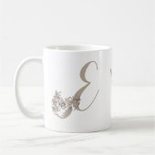 Dove Elegant Monogram Initiaal E Gepersonaliseerd Koffiemok (Links)