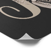 Dove Elegant Monogram Initiaal F Poster (Hoek)