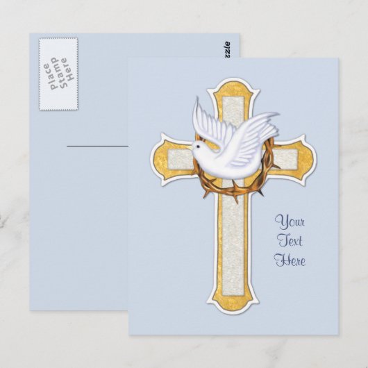 Dove en Cross Briefkaart (Voorkant / Achterkant)