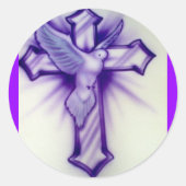 Dove en Cross Ronde Sticker (Voorkant)