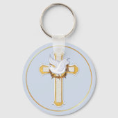 Dove en Cross Sleutelhanger (Voorkant)