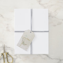 Dove en gouden bladeren cadeautags  cadeaulabel