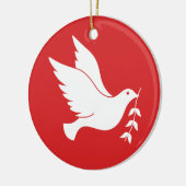 Dove en olijftak keramisch ornament (Links)