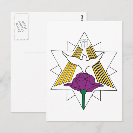 Dove en Roos Briefkaart (Voorkant / Achterkant)