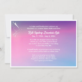 Dove Europese stijl Dood Aankondiging Kaart