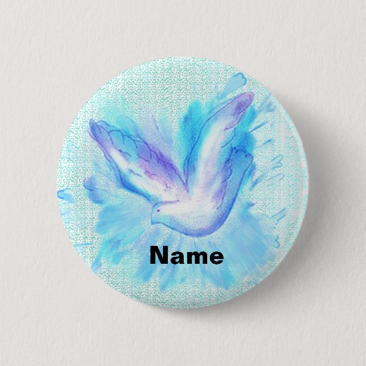 Dove Flying bruiloft pin knop Ronde Button 5,7 Cm (Voorkant)