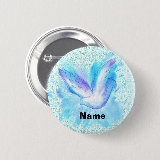 Dove Flying bruiloft pin knop Ronde Button 5,7 Cm (Voorkant /achterkant)