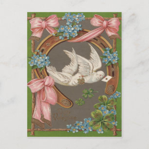 Dove Forget-Me-Nots Hoefijzer Vierbladige klaver Briefkaart