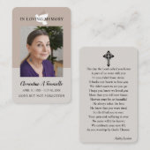 Dove Funeral Memorial Prayer Photo Card Visitekaartje (Voorkant / Achterkant)