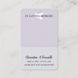 Dove Funeral Memorial Prayer Photo Card Visitekaartje