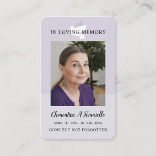 Dove Funeral Memorial Prayer Photo Card Visitekaartje