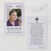 Dove Funeral Memorial Prayer Photo Card Visitekaartje (Voorkant / Achterkant)