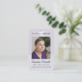Dove Funeral Memorial Prayer Photo Card Visitekaartje (Staand voorkant)