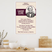 Dove Geschiedenis. Laurent Clerc. (ASL) Poster (Keuken)