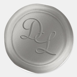 Dove Gray 2 Letter Monogram Wax Seal Stickers