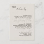 Dove Gray | Chic minimalistische bruiloft details Informatiekaartje (Voorkant)