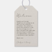 Dove Gray | Chic Script Wedding Welcome Gift Label Cadeaulabel (Voorkant)