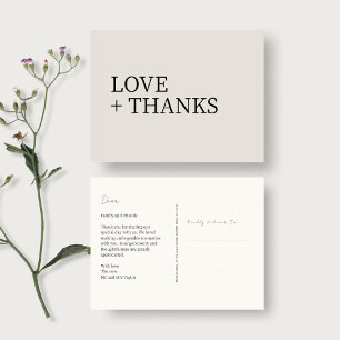Dove Gray   Niet-foto bruiloft Dank u Briefkaart