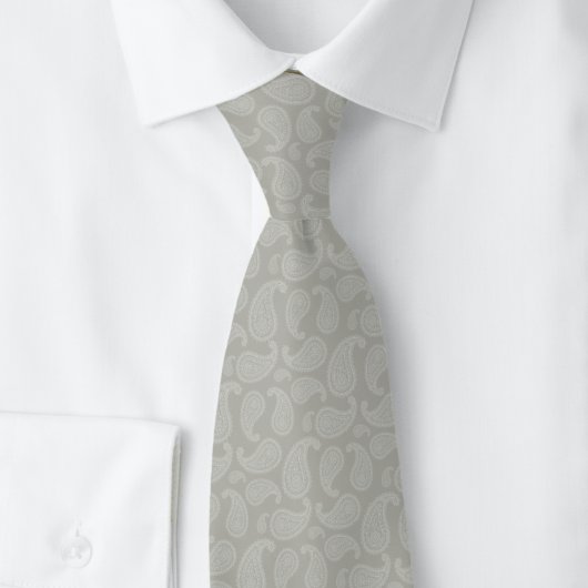 Dove Gray Paisley Stropdas