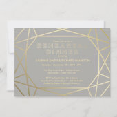 Dove Grey & Gold Verfijnd repetitie diner Kaart (Voorkant)