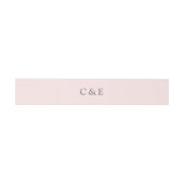 Dove Grey Monogram Initiaal op Blush Roze Uitnodigingen Wikkel (Vlak)