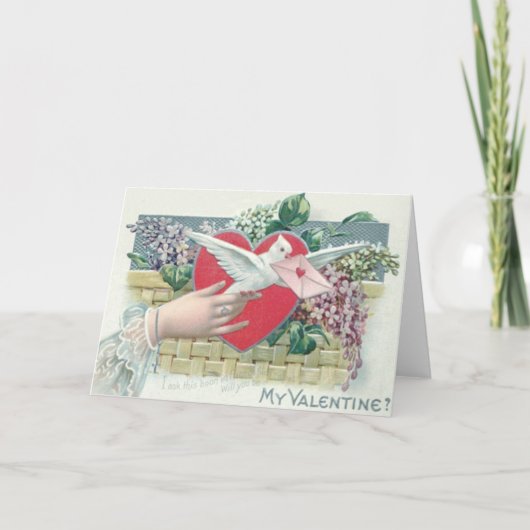 Dove Heart Forget-Me-Not Valentijn Feestdagen Kaart (Voorkant)