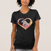 Dove Heart Frame Neon Feather Graphic T-shirt (Voorkant)