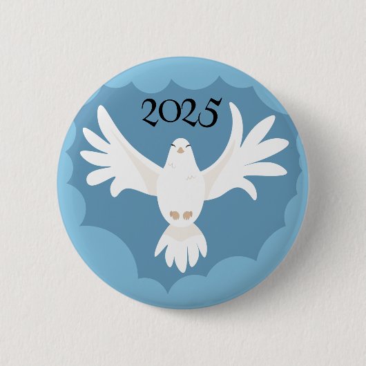 Dove Heilige Geest Klantjaar Pinksteren Ronde Button 5,7 Cm (Voorkant)