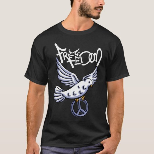 Dove Holding Peace Symbol streetwear T-shirt (Voorkant)