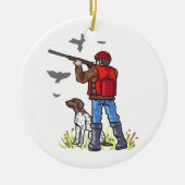 DOVE HUNTER EN DOG KERAMISCH ORNAMENT (Voorkant)