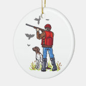 DOVE HUNTER EN DOG KERAMISCH ORNAMENT (Links)