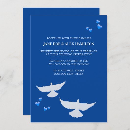 Dove Huwelijk Kaart (Voorkant / Achterkant)