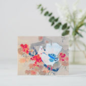Dove in Autumn Leaves, Watanabe Seitei Briefkaart (Staand voorkant)