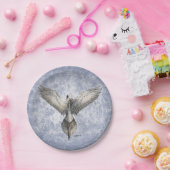 Dove in Flight Natuur Tekening Papieren Bordje (Feest)