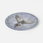 Dove in Flight Natuur Tekening Papieren Bordje (Gekanteld)