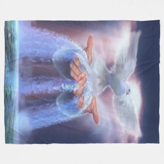 DOVE in GOD'S HANDS Fleece Deken (Voorkant (Horizontaal))
