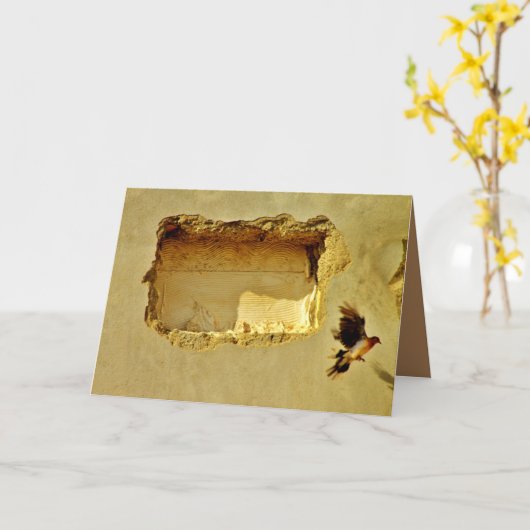 Dove in vlucht kaart (Gele Bloem)