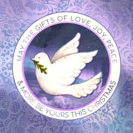 Dove kerstkaart met liefde, Joy Peace Greeting Feestdagen Kaart