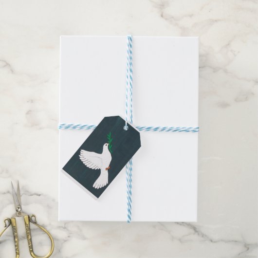 Dove - Kinder kunst voor CHOC Cadeaulabel (Met Touw)