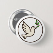 Dove Line-Art Knop Ronde Button 5,7 Cm (Voorkant /achterkant)