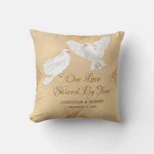 Dove Love Birds Nepfake Bruiloft Kussen